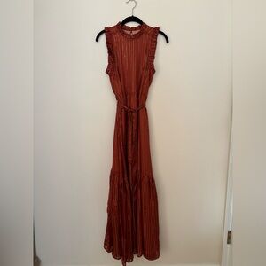 Marie Oliver Sleeveless Maxi Dress with Waist Tie